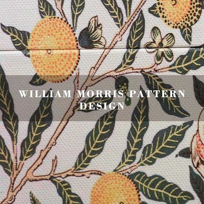 Vintage Decorative Storage Box with Handle, Retro Floral William Morris Keepsake Organizer Chest for Jewelry, Trinkets, Gift Packaging and Home Decor, 7 x 5.6 x 4.7 Inch