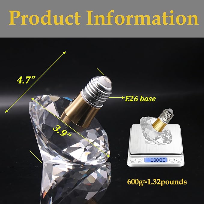 Crystal Decorative LED Light Bulbs 5 Watt(Equivalent 40w),Fancy Unique Pretty Light Bulb E26 Base, Three Color Lightbulbs for Staircase,Bars, Ambience (FP-07A-100, 4PCS)