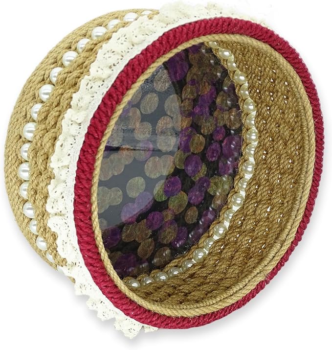 Zenpeace Wicker Small Round Basket, Suitable For Hand-Woven Basket In Bedrooms, Kitchens, Bathrooms and Living Rooms, for Organizing and Decorating Projects, Storage Various Items and Keys