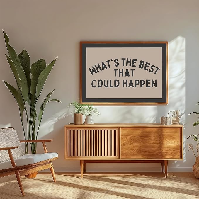 Trendy Wall Art Whats The Best That Could Happen Canvas Prints Positive Affirmation Canvas Wall Art Gray Aesthetic Picture Posters Uplifting Daily Reminder Print for Home Office Decor, 16x24 Unframed