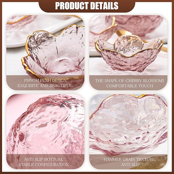 Incense Holder for Sticks and Backflow Incense, Handmade Glass Cherry Blossom Incenses Stick Holder with 9 Incenses Holes Incenses Burner Ash Catcher Ideal for Incense Burning, Home & SPA Decor