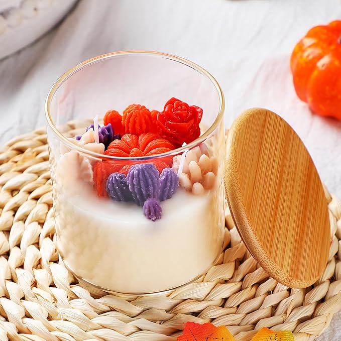 Tondiamo Fall Pumpkin Candle Gift, Thanksgiving 3.15 Inch Scented Decorative Pumpkin Succulent Cactus Terrarium for Autumn Halloween Party Favors Home Decoration Gifts