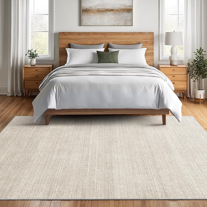 Valenrug Washable Rugs 4x6 - Stain Resistant 4x6 Area Rugs for Living Room, Non Slip Backing Printed Rugs for Bedroom, Folable Machine Washable Area Rug(4'x6', Beige)