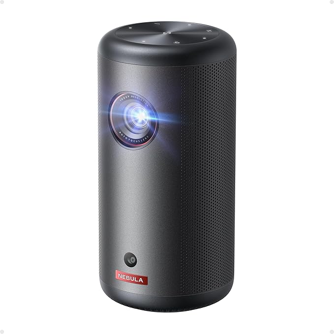 NEBULA Capsule 3 GTV Portable Mini Projector, Netflix Officially Licensed, 1080P Smart Projector with Wi-Fi, 2.5 hrs Battery, 120-Inch Display, Dolby Digital, for Any Space