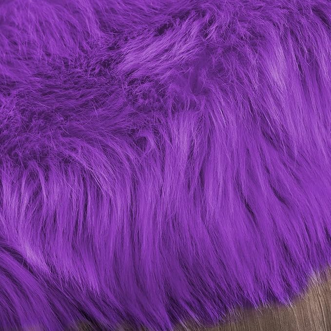 Latepis 8x10 Area Rugs for Living Room Fluffy Bedroom Purple Washable Faux Fur Rug Fuzzy Shag Rug Carpet Floor Plush Room Rug Home Decor Rectangle