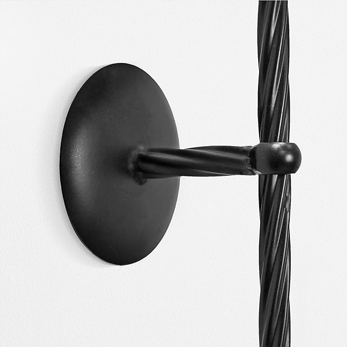 Large Wall Candle Holder Set of 2 Twisted Candle Sconces Wall Mount Metal Candle Holders Decor for Bedroom Dining Room 23.5" (Black)