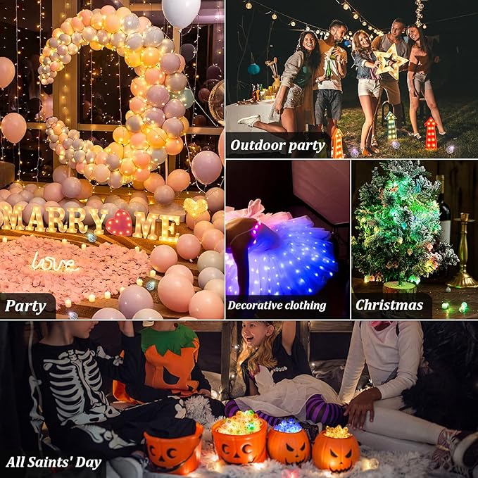 100pcs LED Purple Balloon Light, Round Led Mini LED Lights for Paper Lantern Balloon Indoor Outdoor Party Event Fun, Birthday Party Wedding Decoration Supplies