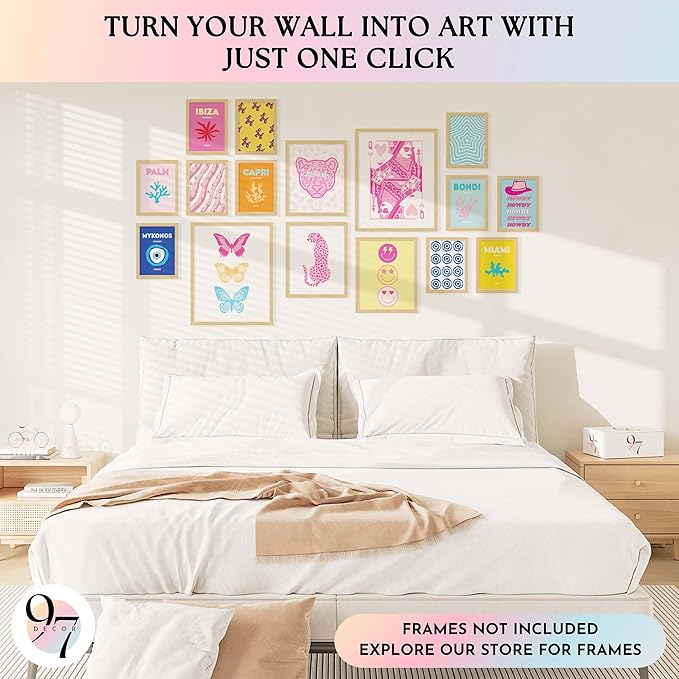 97 Decor Large 11x14 Cute Preppy Room Decor Teen Girls - Preppy Wall Decor, Trendy Preppy Posters For Room Aesthetic, Preppy Pictures For Wall, Summer Prints Preppy Travel Stuff Dorm Decorations (Unframed)