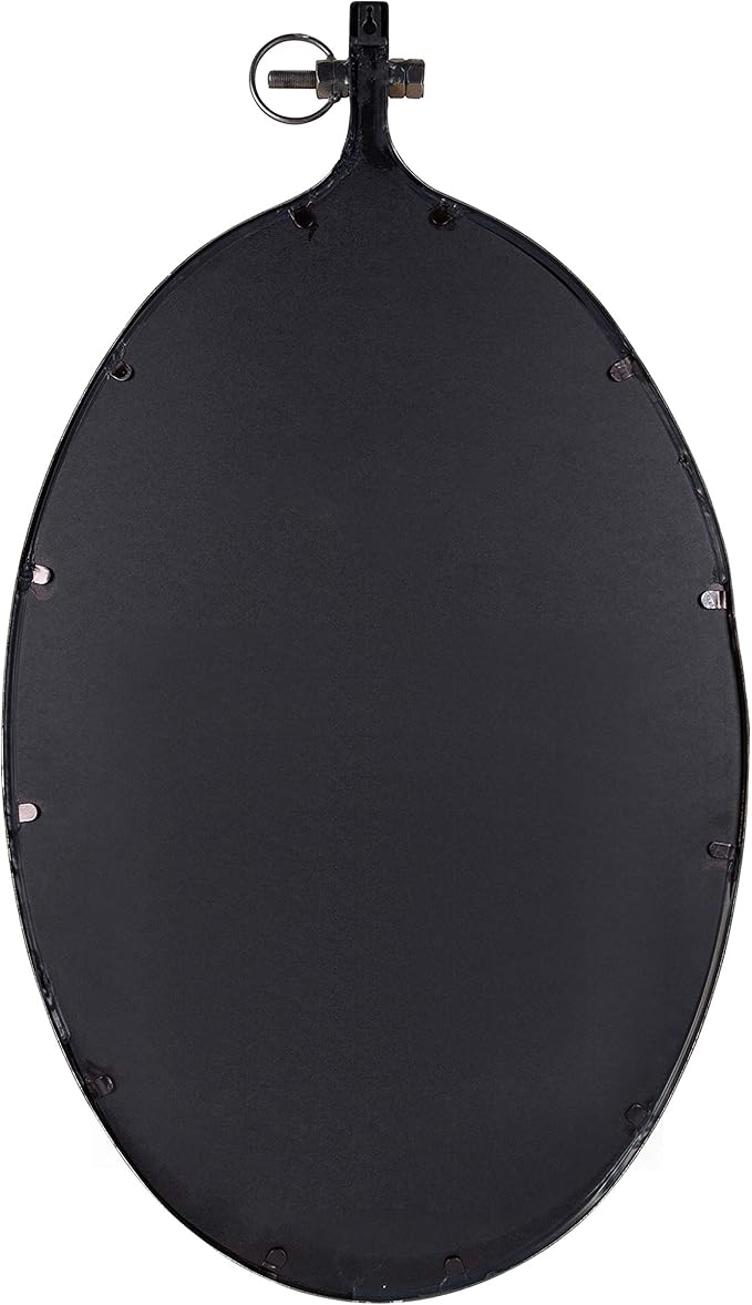 Kate and Laurel Yitro Rustic Oval Metal Framed Wall Mirror, 20 x 34, Rustic Metal, Chic Industrial Accent Mirror for Wall