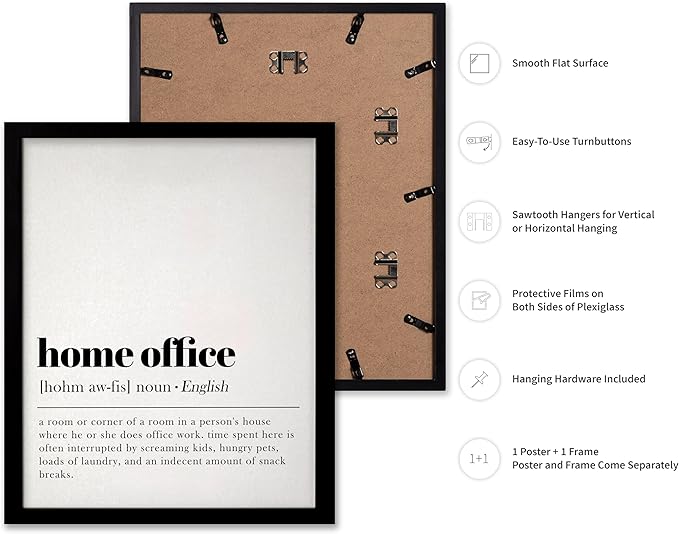 Poster Master Typography Poster - Retro Dictionary Print - Home Office Definition, Book Page, Funny - Gift for Colleague, Friend - Wall Decor for Home, Workplace, 11x14 Black Framed