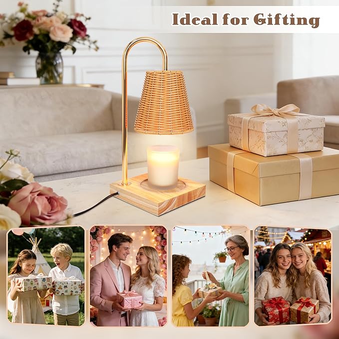 Crystal Club Candle Warmer Lamp with Timer & Dimmer, Modern Farmhouse Wax Melt Warmer for Jar Candles, Candle Lamp Warmer for Home Decor, Birthday Gifts for Women Mom