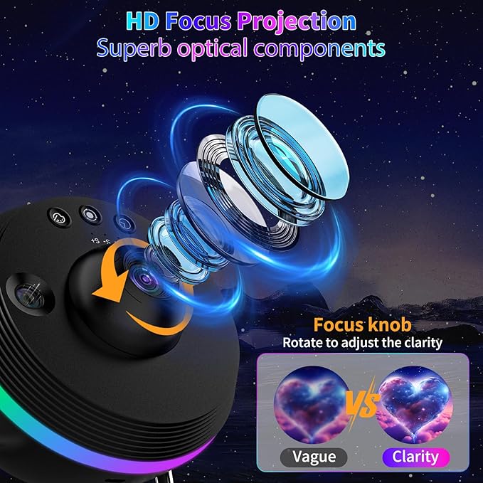 Galaxy Projector, 13 in 1 HD Planetarium Star Projector for Bedroom with Meteor Milky Way, Space Ceiling Starry Night Light Projector for Kid Adult, Led Galaxy Light with Timer, Ideal Gift (Black)