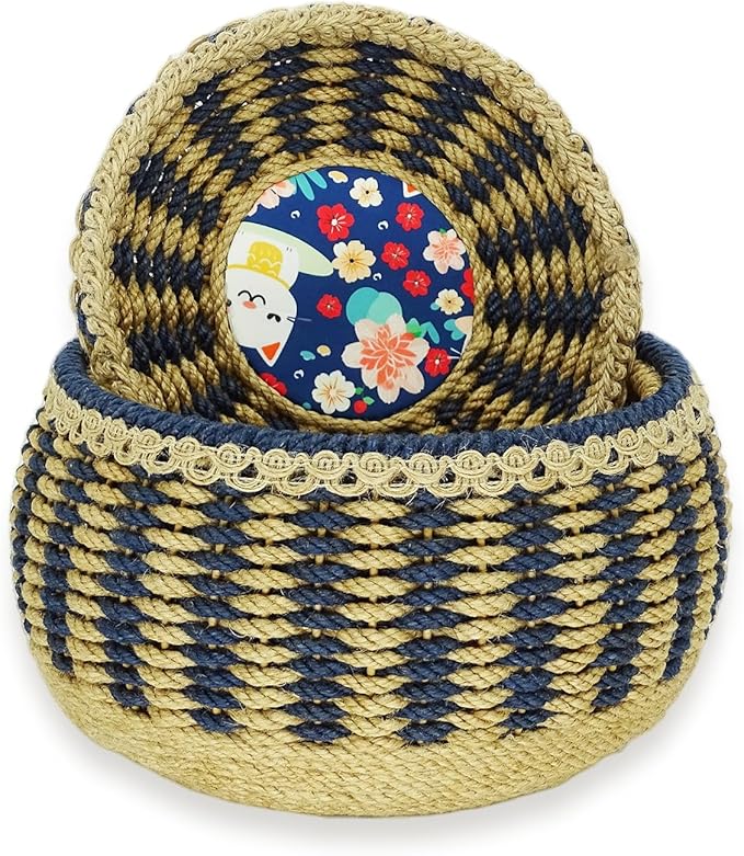Zenpeace Wicker Basket, Suitable For Hand-Woven Basket In Bedrooms, Kitchens, Bathrooms and Living Rooms, for Organizing and Decorating Projects, Storage Clothes and Various Items, Bread and Keys