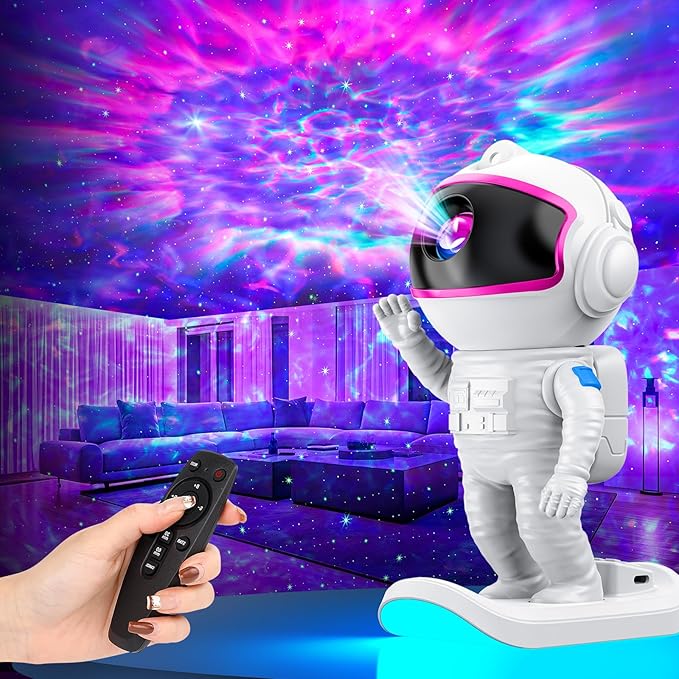 Astronaut Galaxy Projector, Star Projector Night Light with Timer and Remote for Bedroom, Kids Room Decor, Gifts for Adults, Teens, Christmas, Birthday (Pink)