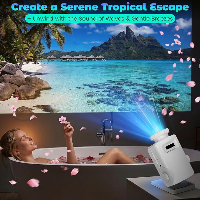3D Galaxy Projector with Bluetooth Speaker, 60 HD Themes, 4-in-1 Night Light with Remote & Timer, Adjustable Focus for Ceiling Bedroom, Kids Room Party Gifts for Adults & Kids