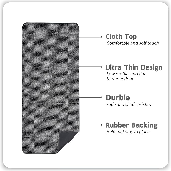 Bosap Bath Mat,Ultra Thin Bathroom Runner Rugs,Large Bath Mats for Bathroom,Quick Dry,Non-Slip,Machine Washable,Low Pile,Bath Rug,Shower Outside,Sink,Home Decor Accessories.Dark Grey,3'x6'(36x72inch)