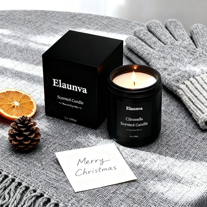 Outdoor Citronella Candles,7 oz (200g) Natural Soy Wax Candles,Aromatherapy Candles for Home Decor & Relaxation,Relaxing Gift for Men & Women,Must-Have for Spring Summer Outdoor Activities