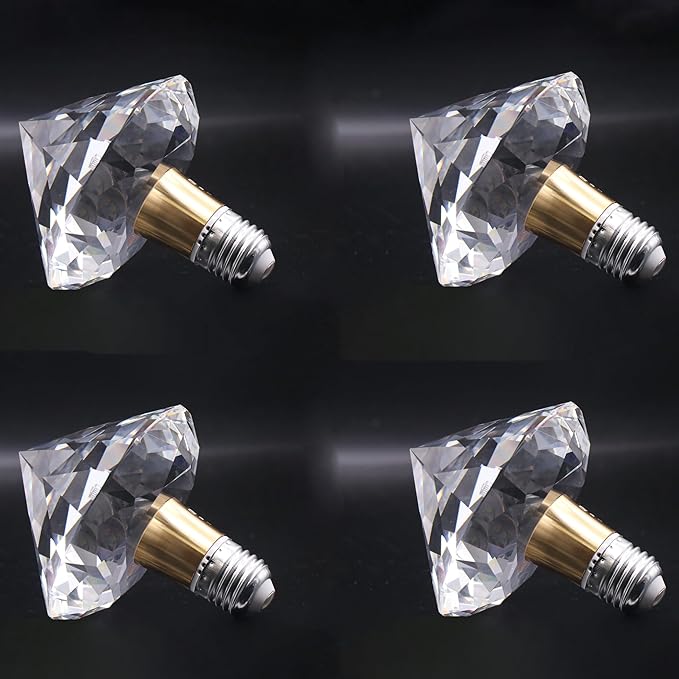 Crystal Decorative LED Light Bulbs 5 Watt(Equivalent 40w),Fancy Unique Pretty Light Bulb E26 Base, Three Color Lightbulbs for Staircase,Bars, Ambience (FP-07A-100, 4PCS)