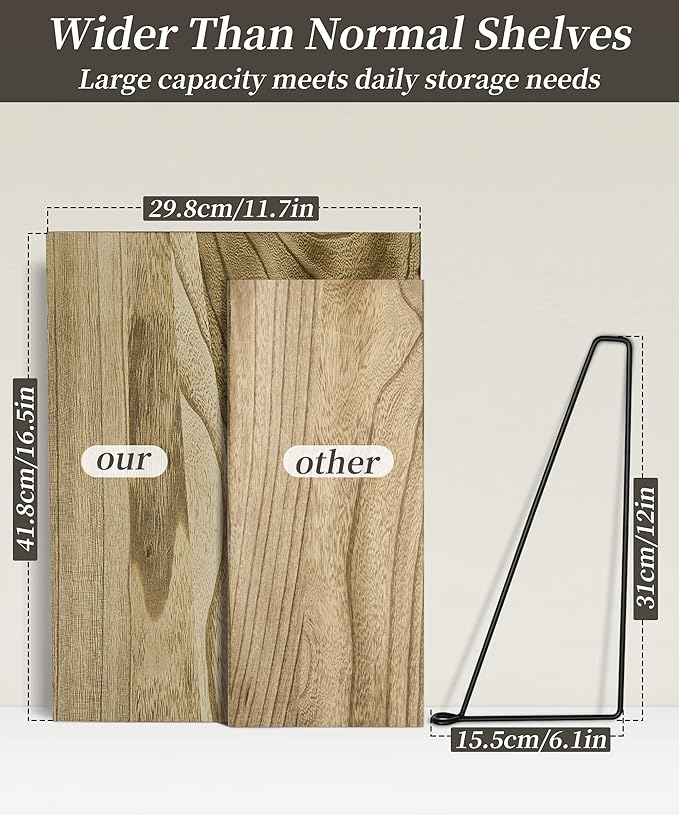 Afuly 12 Inch Deep Floating Shelves for Wall, Rustic Farmhouse Wall Mounted Hanging Shelf Large Wood Organizers Bookshelf, Set of 2