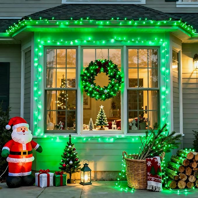 JMEXSUSS 250 LED Green Christmas String Lights Indoor, 91.5ft Connectable Green LED Light Outdoor Waterproof, 8 Modes Christmas Lights Plug in for ST Patricks Day Tree Decoration