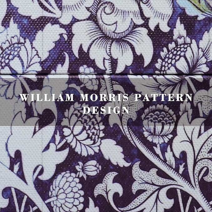 Vintage Decorative Storage Box with Handle, Retro Floral William Morris Keepsake Organizer Chest for Jewelry, Trinkets, Gift Packaging and Home Decor, 7 x 5.6 x 4.7 Inch