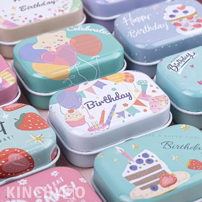 8 Pack Mini Iron Tin Box Decorative Boxes Container for Small Items Storage (Random Pattern)