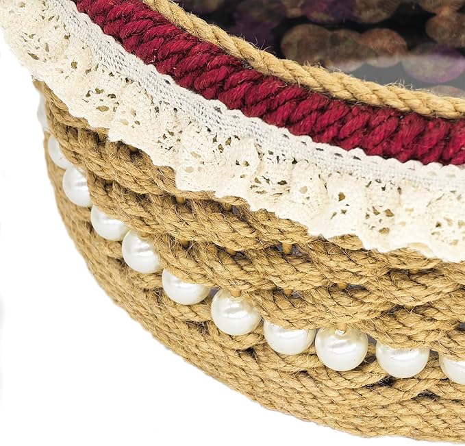 Zenpeace Wicker Small Round Basket, Suitable For Hand-Woven Basket In Bedrooms, Kitchens, Bathrooms and Living Rooms, for Organizing and Decorating Projects, Storage Various Items and Keys