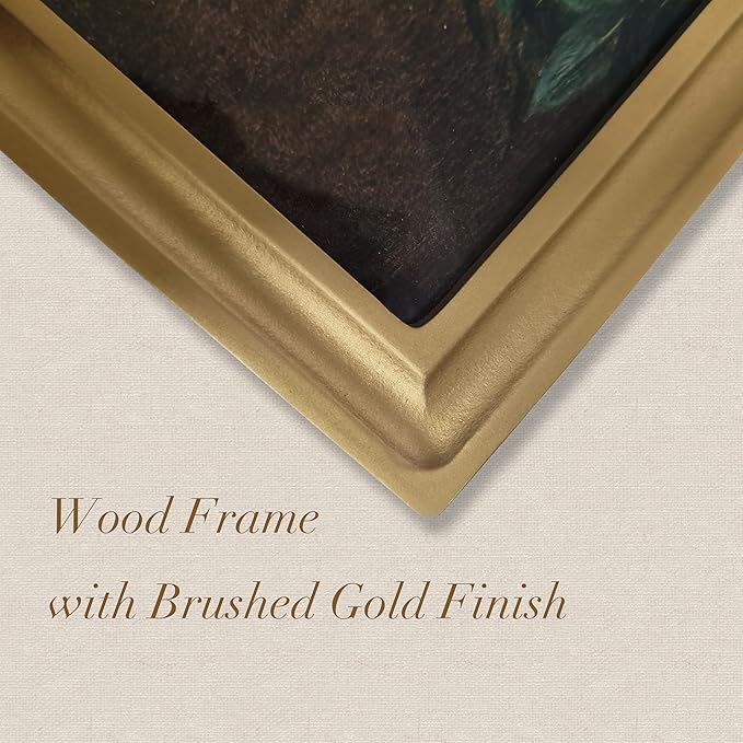 TwoDays Gold Vintage Arched Wood Framed Wall Art – Swan Canvas Picture for Home Aesthetic Wall Decor, Cottagecore Farmhouse Artwork Prints for Living Room, Bedroom (11" x 13.8")