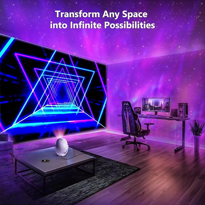 Brizled Galaxy Projector Pro, 4K Glasses-Free 3D Holographic Projector with 90+ Dynamic Themes, Star Light with Stereo Bluetooth Speaker, Remote Nebula Night Light for Room Halloween Christmas Decor