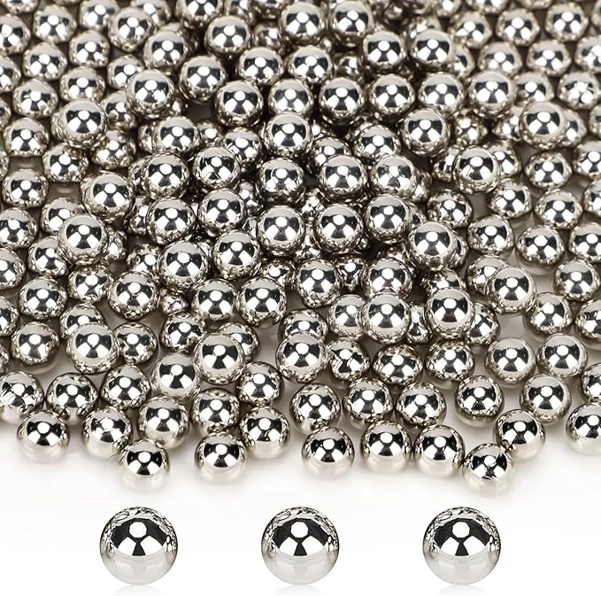 Suream 1300PCS Pearl Beads for Makeup Holder, 8mm/0.31in No Hole Artificial Beads for Vase Filler, Jewelry Making, Table Scatter, Wedding Decoration, DIY Craft Projects, Silver Plated