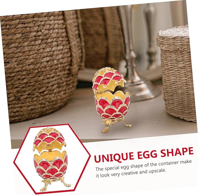 European Style Red Metal Jewelry Box Alloy Ear Display Case Cosmetic Organizer for Women Festival Storage