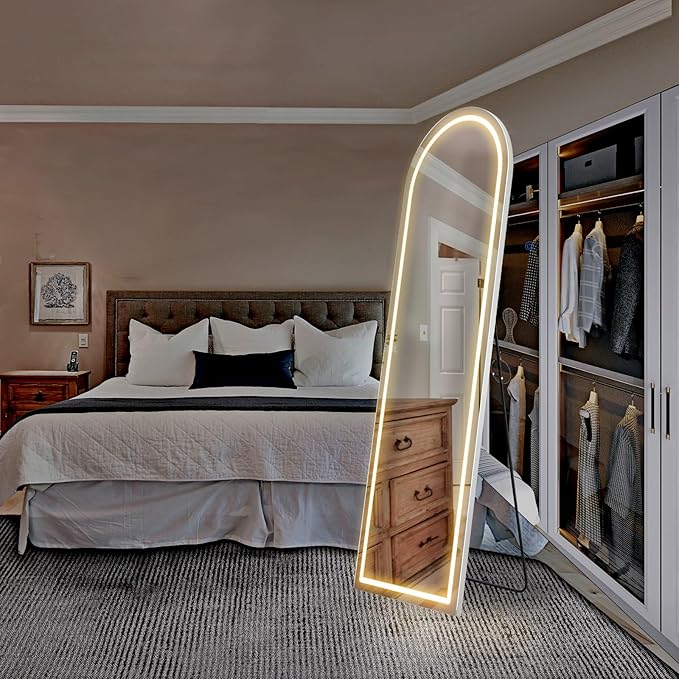 NEWBULIG Full Length Mirror, Full Body Floor Mirror with Aluminum Alloy Thin Frame, Wall or Standing Mirror for Bedroom, Living Room, Dressing Room