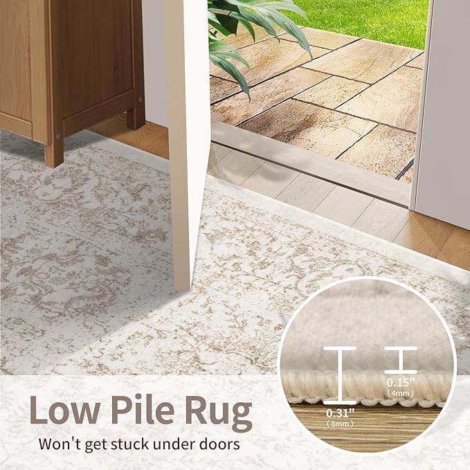 Rugxara Washable Area Rug for Living Room, Bedroom Kitchen(3'x5')