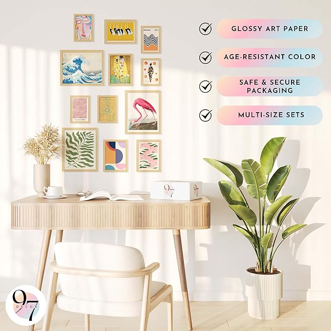 97 Decor Artsy Eclectic Wall Art - Boho Maximalist, Trendy Gallery Wall Art, Famous Artist Posters, Colorful Japanese Wall Decor Aesthetic Pictures for Home Bedroom (Unframed)