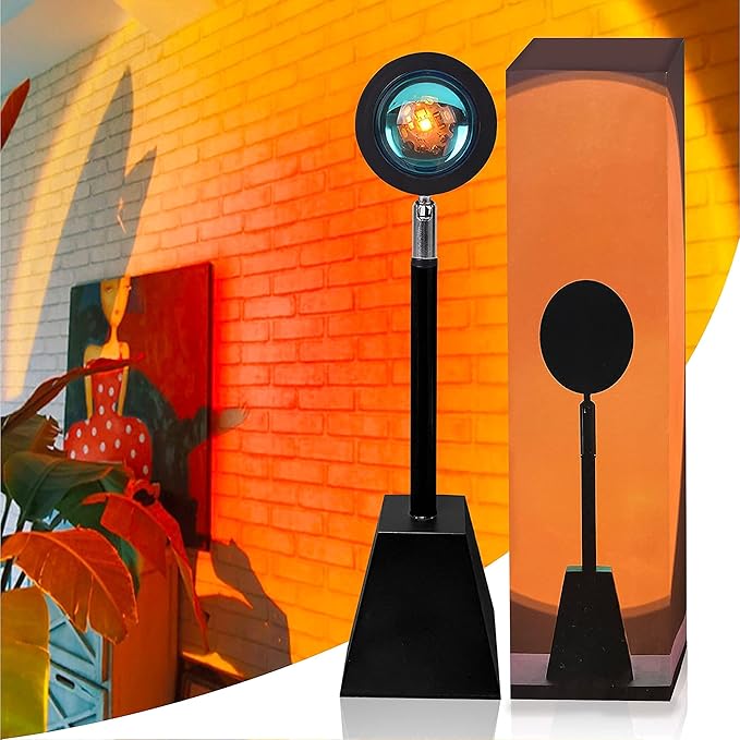 High Speed Sunset Lamp Projector, 180 Degree LED Sunset Light Projection Lamp, Romantic LED Night Light for Photography Selfie Party Living Room Bedroom Decor(Sunset) (Purple)