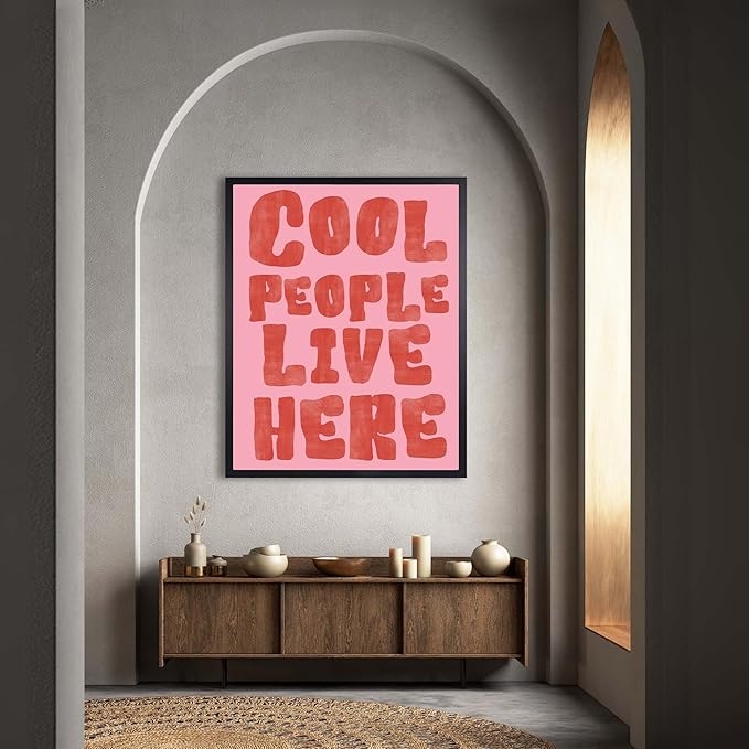InkFlow Posters Home Typography Poster - Playful Quote Illustration - Modern Positive Message Design - Wall Decor Accent - Cheerful Gift Idea - 18x24 Unframed Canvas Print