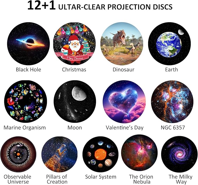 Galaxy Projector Pro for Bedroom, Planetarium Star Projector, Starry Sky Night Light with 13 Film Discs, Solar System Constellation Moon for Kids Bedroom Ceiling Home Living Room Decor Birthday Gifts