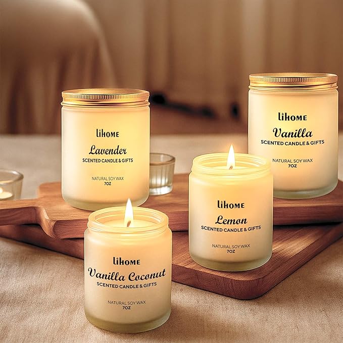 Candles Gifts for Women - Scented Candles, Natural Soy Wax Candles for Home Scented Perfect for Christmas, Birthday, Mother's Day, Vanilla Candle