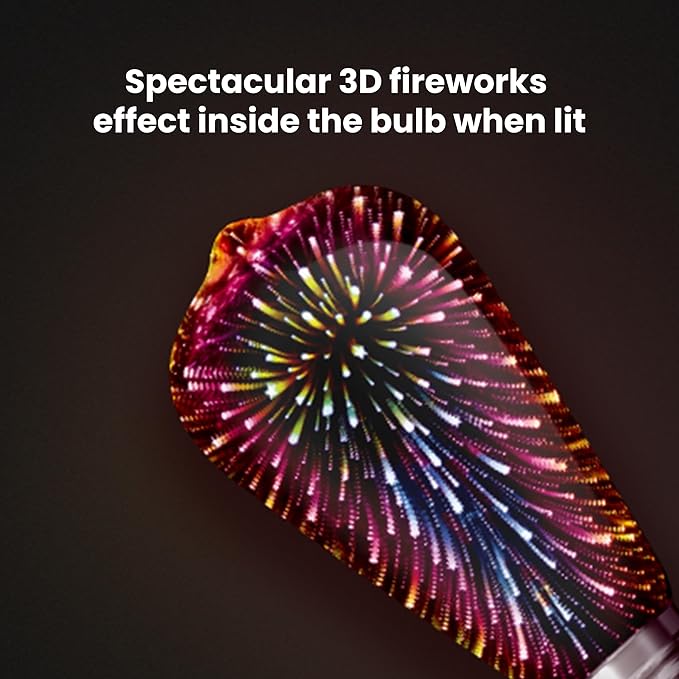Feit Electric Infinity 3D Fireworks LED Light Bulb, ST19 LED Bulb, ST19/PRISM/LED,1 Count (Pack of 1), Multicolor