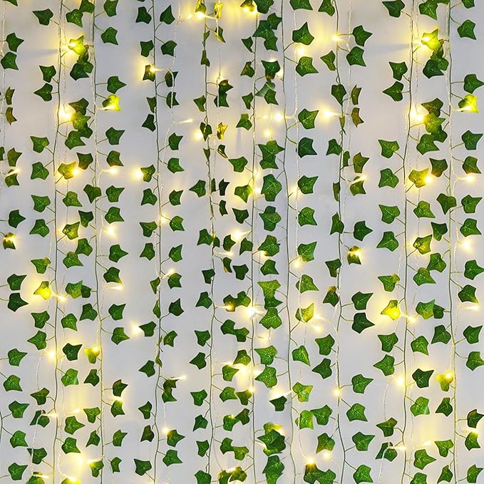 Freyalife Fake Vines for Room Decor(24Pack168Ft),with CE Certified 160 LED String Lights,Artificial Plant Ivy for Aesthetic Home Bedroom Wall Wedding Party Office Patio Indoor, Outdoor Garden Décor