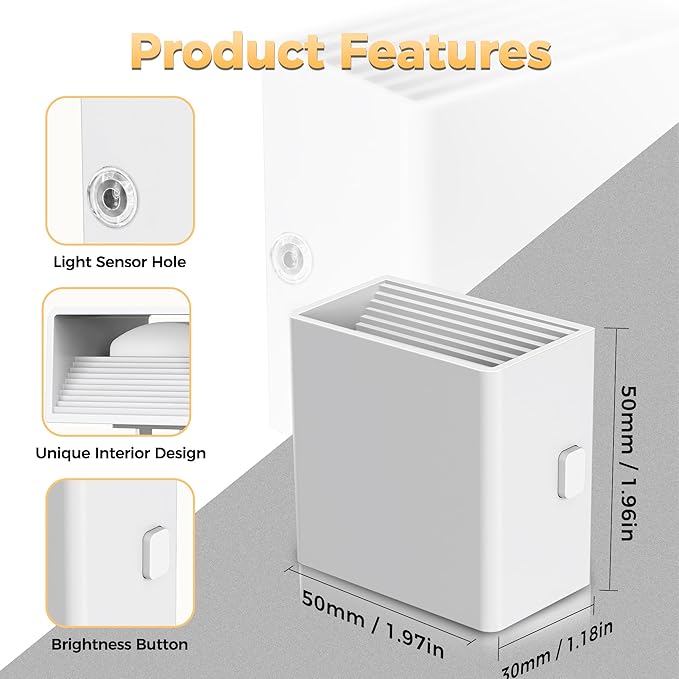 DORESshop LED Night Lights Plug into Wall [2 Pack], Plug in Nightlight, 3 Level Brightness Adjustable Night Light, Dusk to Dawn Sensor, Nightlights for Adults, Bedroom, Bathroom, Hallway, Amber
