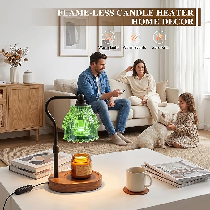Candle Warmer Lamp with Timer and Wireless Remote Control, Dimmable Candle Warmer for Jar Candles, Height Adjustable Wax Melts Warmer, House Warming Gifts New Home Decor, Gifts for Women Mom
