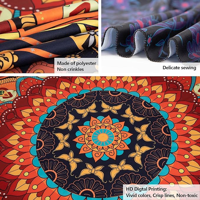 Edeesky Boho Mandala Tapestry Aesthetic Wall Hanging Psychedelic Hippie Butterfly Tapestries Vintage Wall Art Home Decor for Bedroom,Living Room,Dorm（Red