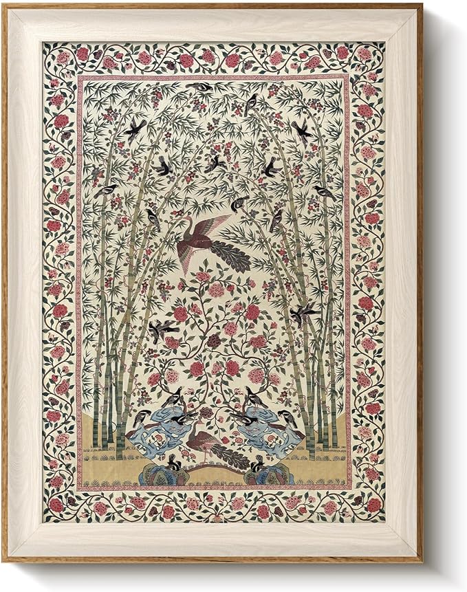VIYYIEA Vintage Framed Wall Art for Living Room, Phoenix Canvas Prints, Watercolor Painting Home Decor, Animals Picture, Bathroom Wall Decor Gifts for Friends or Family - 16L x 12W