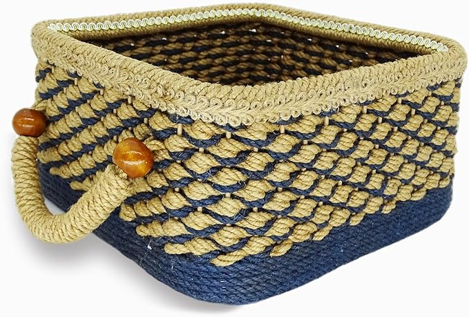 Zenpeace Wicker Small Basket, Suitable For Hand-Woven Basket with Handle，Organizing and Decorating Projects, Clothes and Various Items