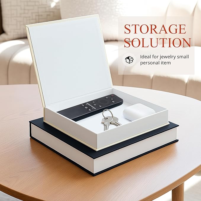 Fake books for decoration - Set of Two - Cardboard and linen - Decor Books for coffee table - Decorative boxes for home decor aesthetic - box storage (Fashion Week)
