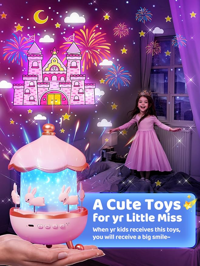 Staryou Sound Machine Baby Night Light Projector, 15 White Noise | 21 Colors | 15 Films Toddler Night Light for Kids, Remote Control Baby White Noise Machine, Unicorn Toys for Girls