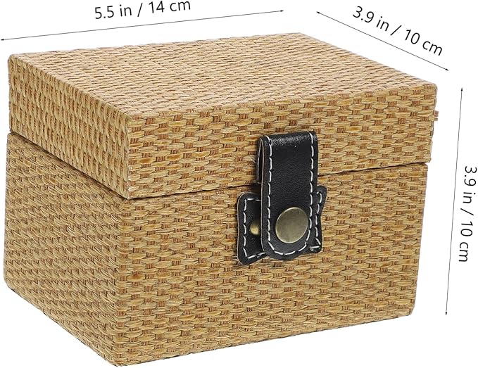 Decorative Wooden Storage Box Lid Small Jewelry Organizer for Cosmetics and Trinkets Rustic Wood Keepsake Container for Home Decor and Giving