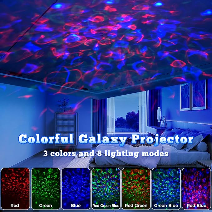 Galaxy Projector, Light Projector, Night Light Projector with Remote Control, Galaxy Light Projector, for Kids Adults, Bedroom, Home Theater, Christmas, Birthdays (White)