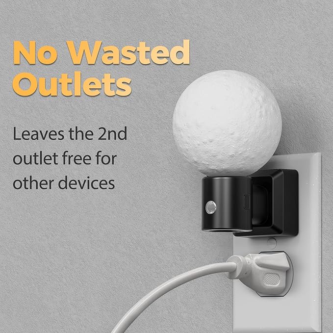 DORESshop Moon Night Light, Night Lights Plug into Wall, Dusk-to-Dawn Sensor, 3D Design 3000K Soft White, Dimmable Nightlights Indoor for Bathroom, Bedroom, Hallway, Stairs